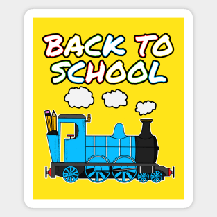 Back To School Steam Train (Blue) Magnet